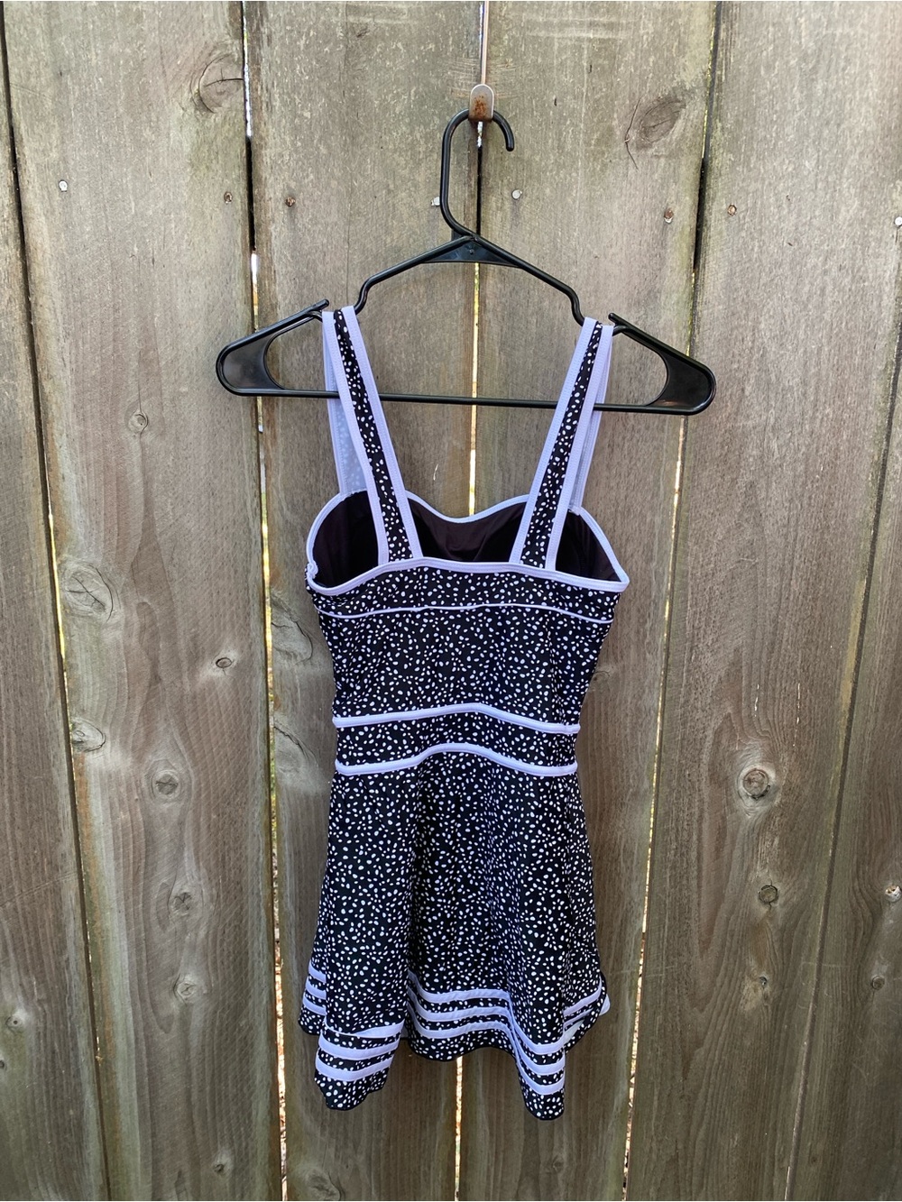 Shore Shapes Swimdress Size 8 Black & White Speckled Swim Dress Retro - Picture 4 of 7